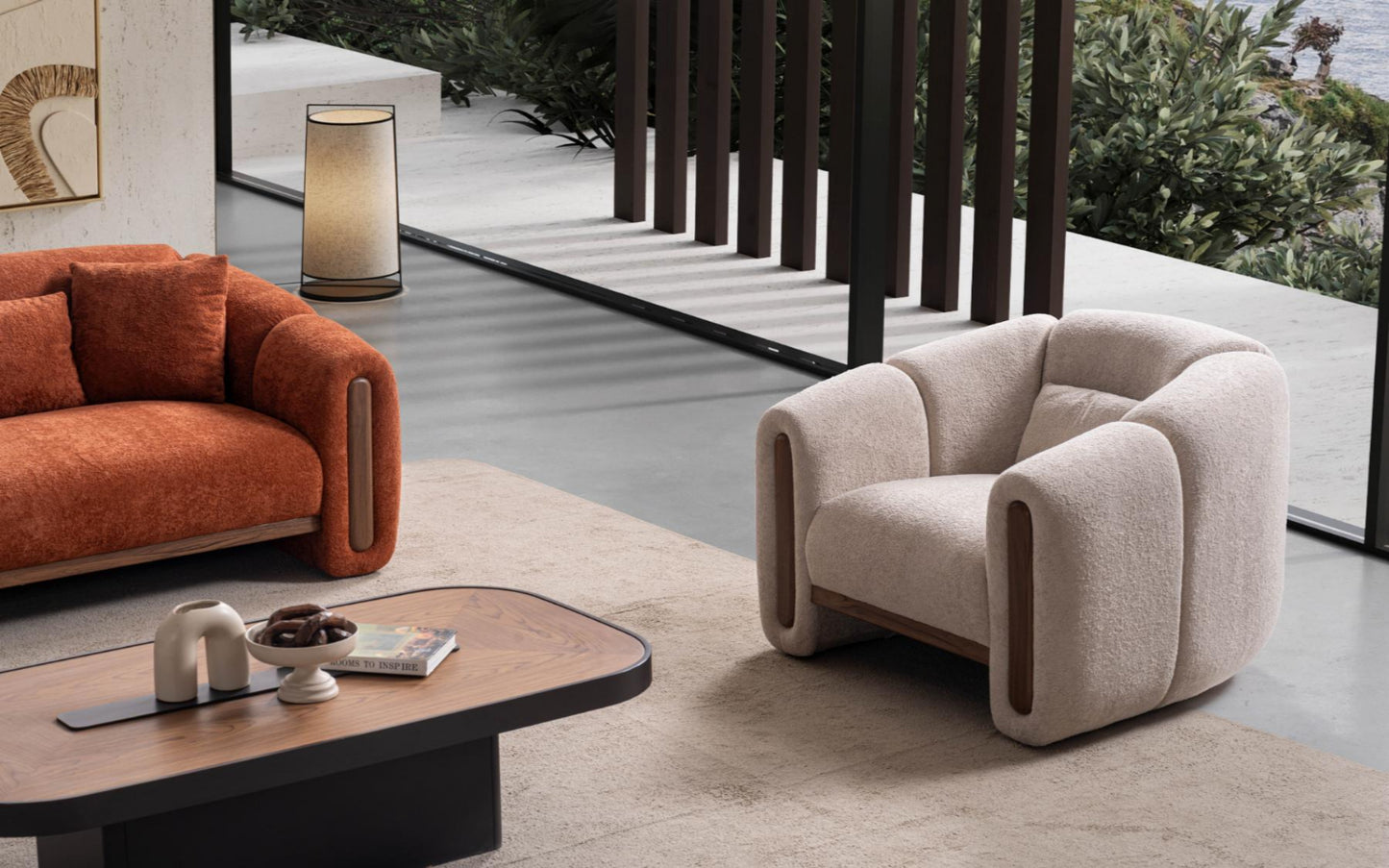 Legas Walnut Sofa Set