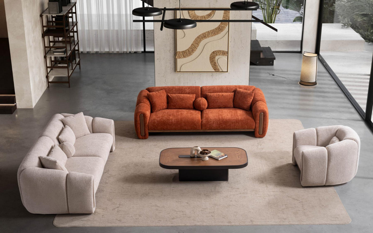 Legas Walnut Sofa Set